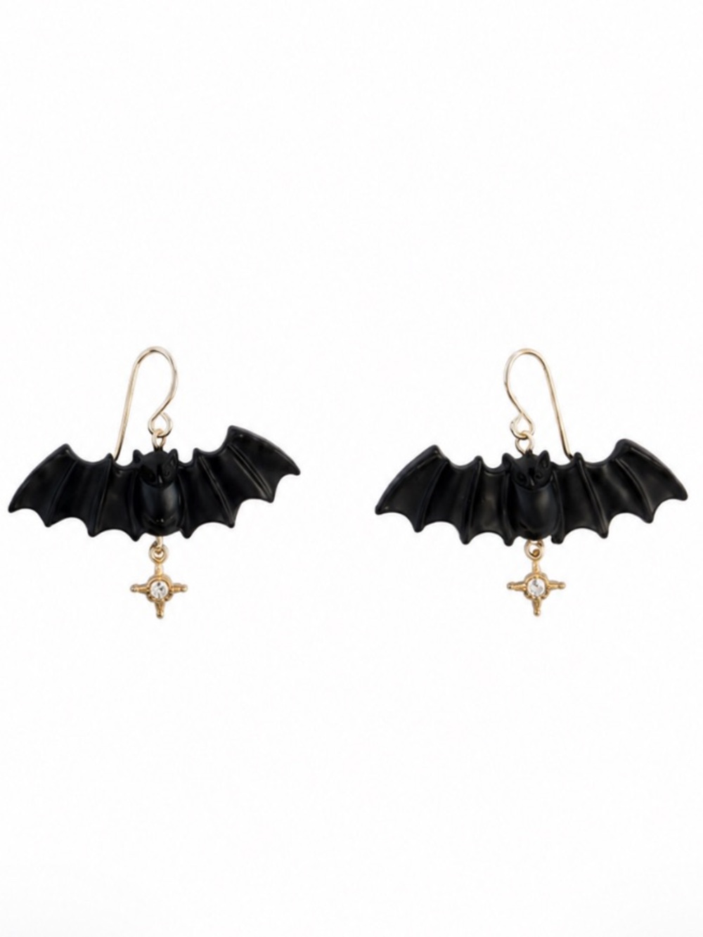Black Bat Earrings | Halloween Earrings | Spooky Dangle Earrings